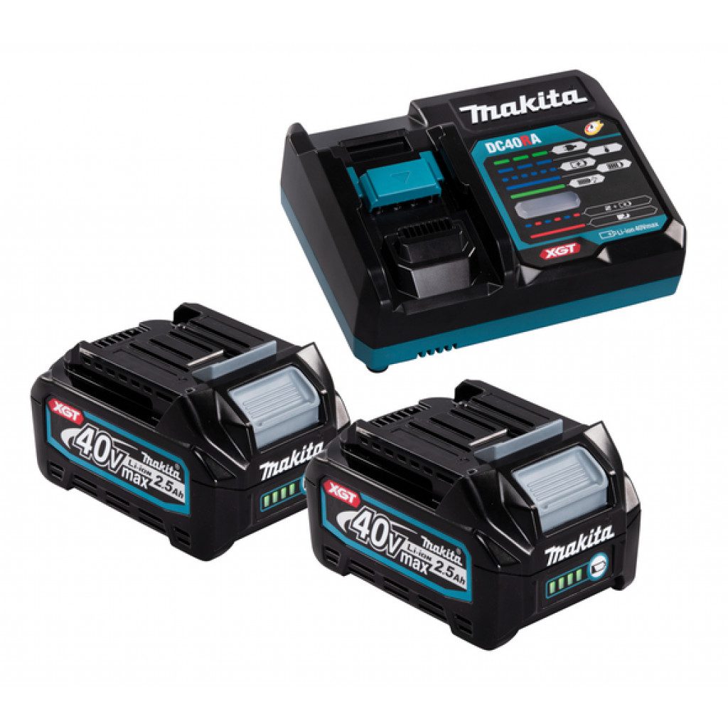 MAKITA 40V Rafhlaða Sett BL4025 2x 40V 2,5Ah + Hleðslutæki + MakPac