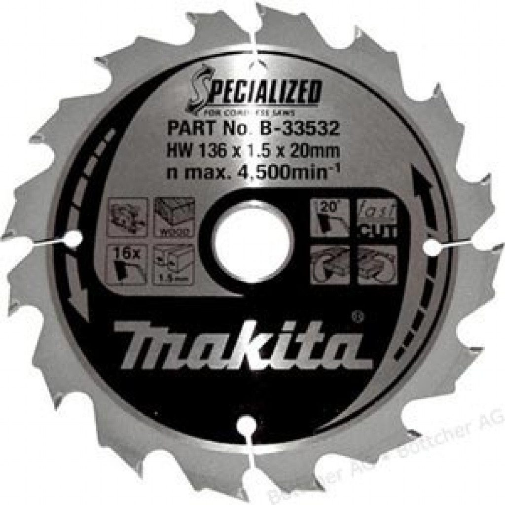 MAKITA Sagarblað Specialized TCT 136 x 30 mm - 60T - Viður