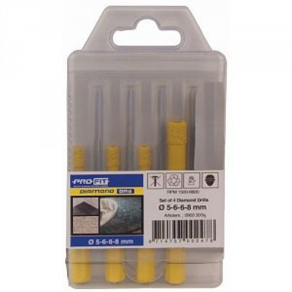 Pro-Fit Demantsflísabor 5, 6, 8, 10 & 12mm SETT