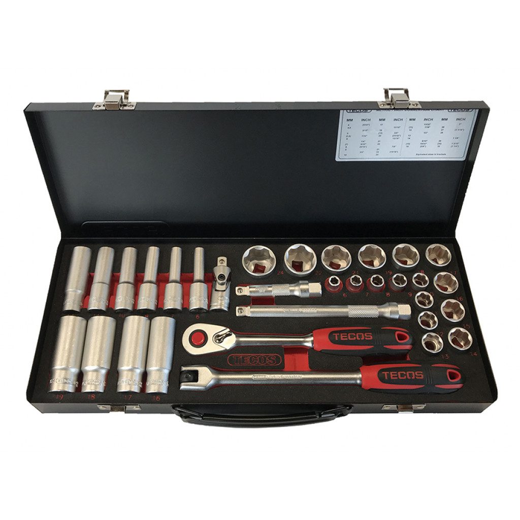 Tecos Topplyklasett 3/8" 32 st