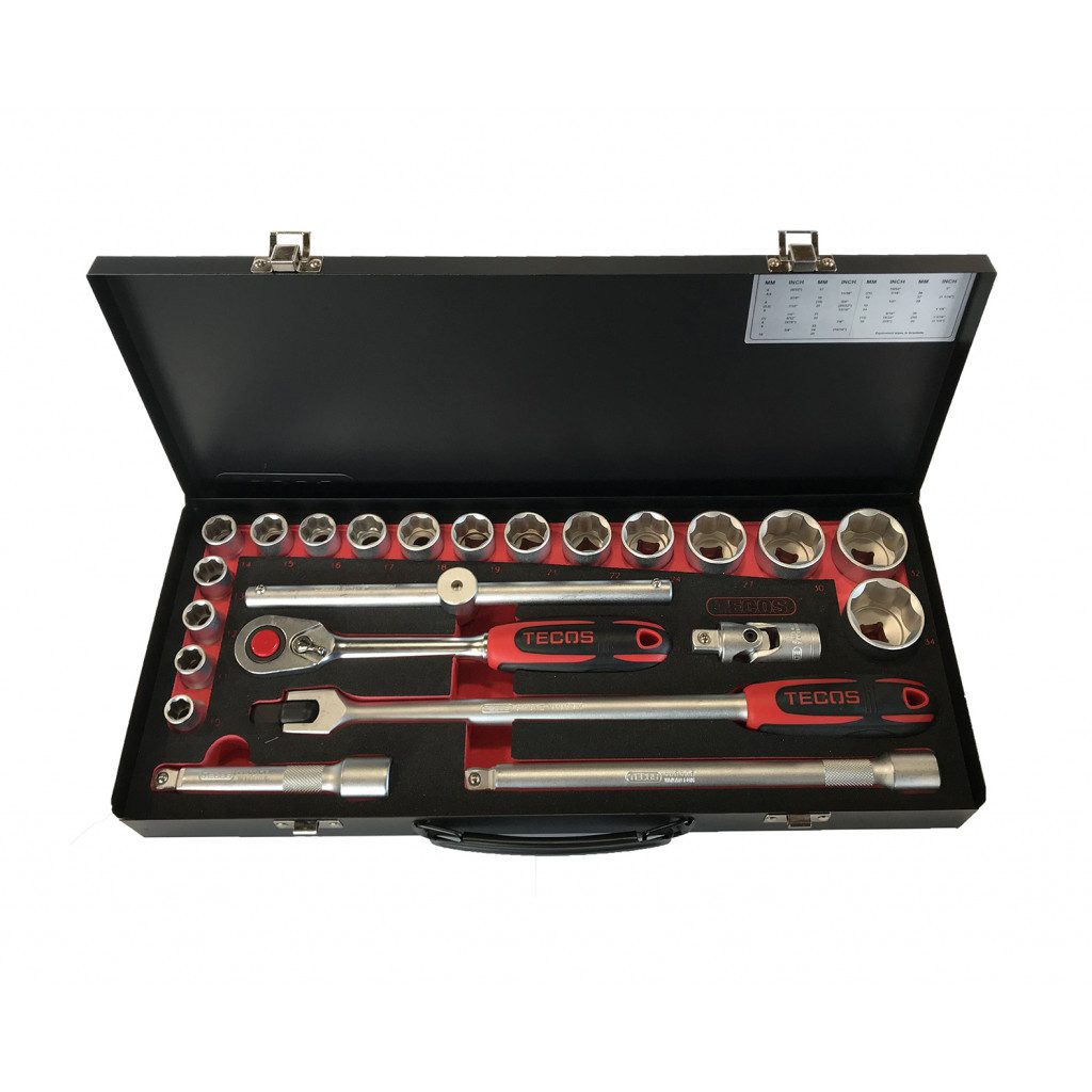 Tecos Topplyklasett 1/2" 23 st