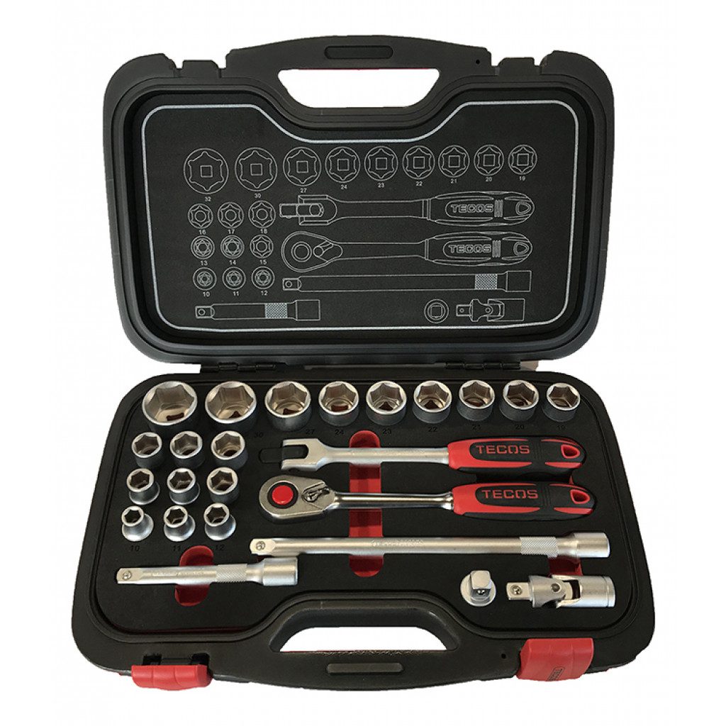 Tecos Topplyklasett 1/2" 24 st