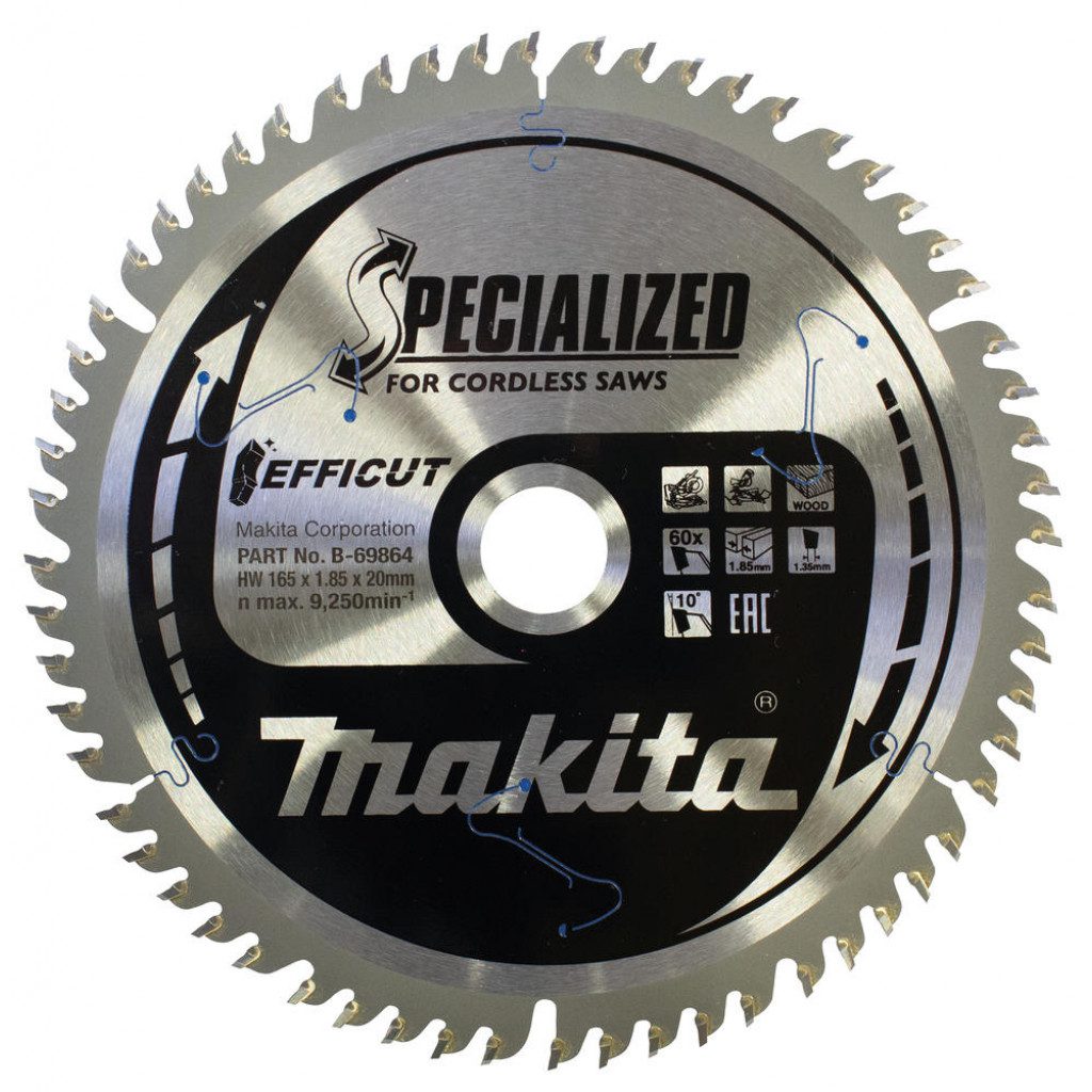 MAKITA Sagarblað Efficut TCT 165 x 20 mm - 60T - Viður