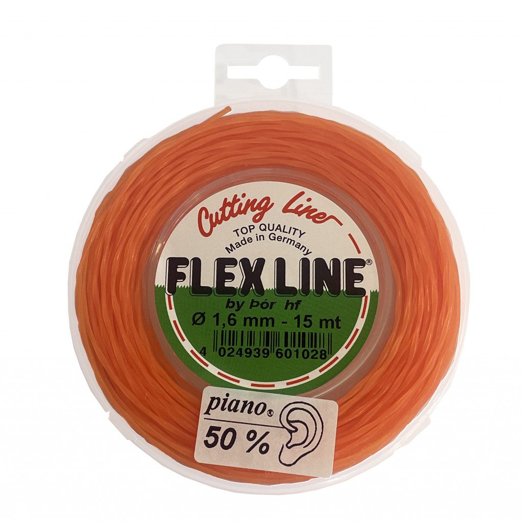 Flexline Þráður 1,6mm 15m Appelsínugulur - Snúinn