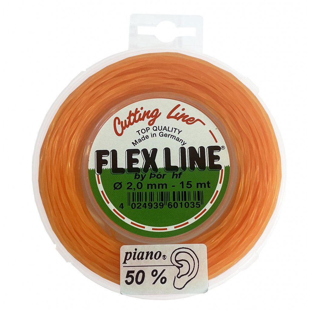 Flexline Þráður 2,0mm 15m Appelsínugulur - Snúinn
