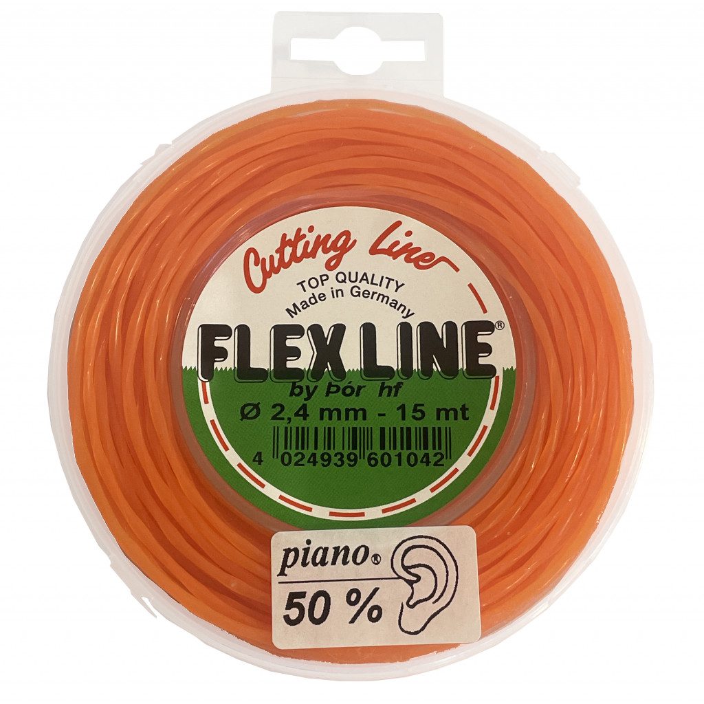 Flexline Þráður 2,4mm 15m Appelsínugulur - Snúinn