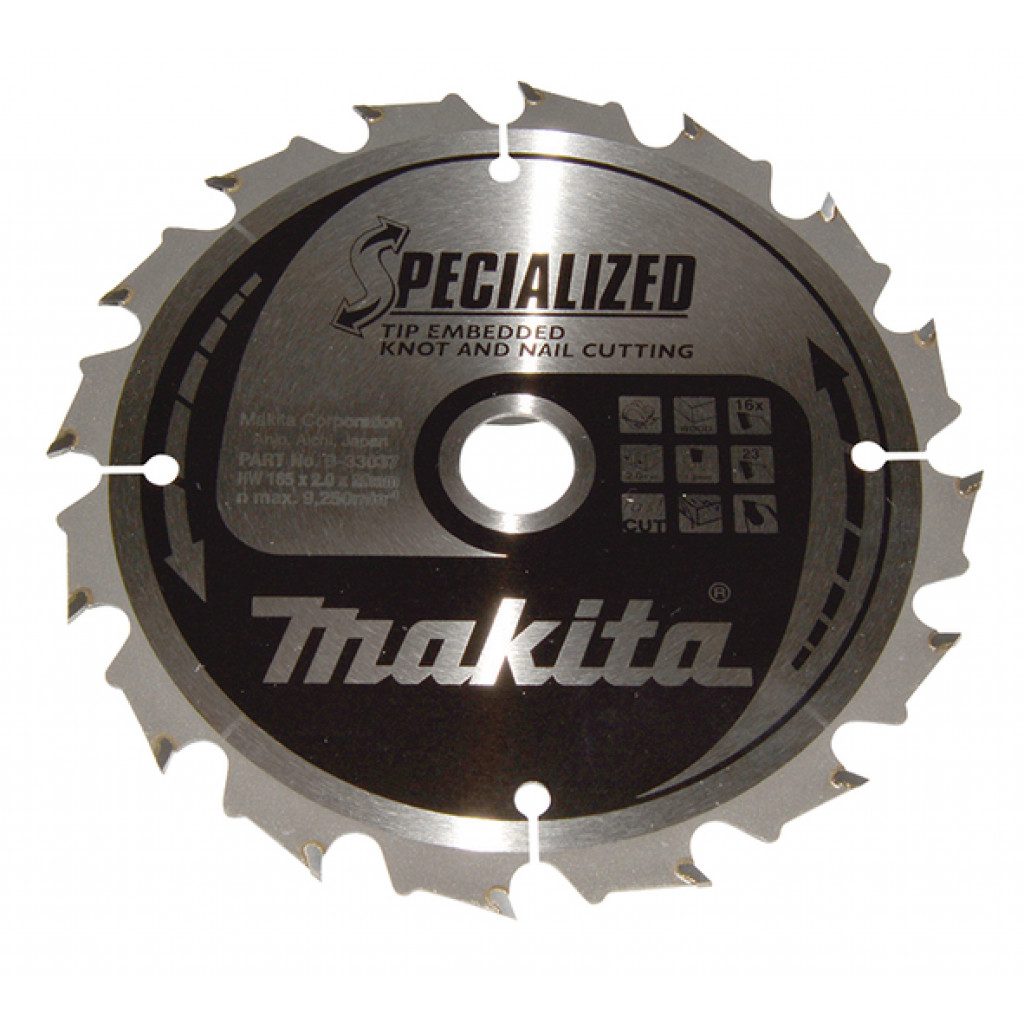 MAKITA Sagarblað Specialized TCT 165 x 20 mm - 16T - Viður og Naglar