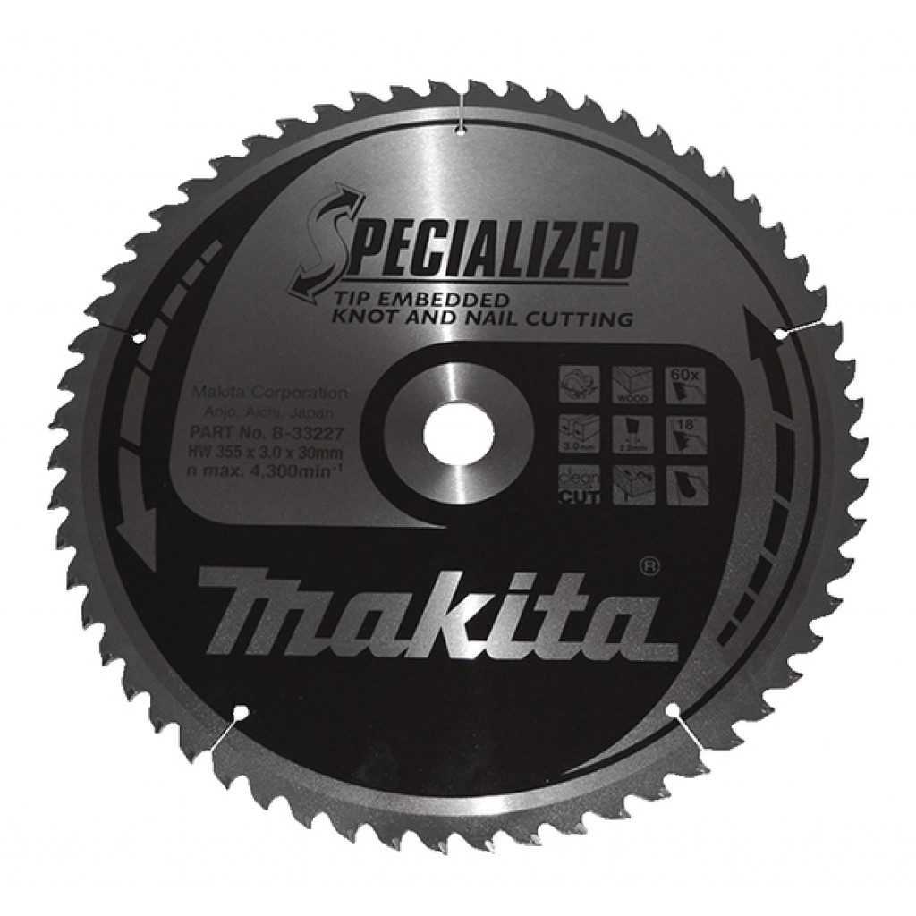 MAKITA Sagarblað Specialized TCT 355 x 30 mm - 60T - Viður og Naglar