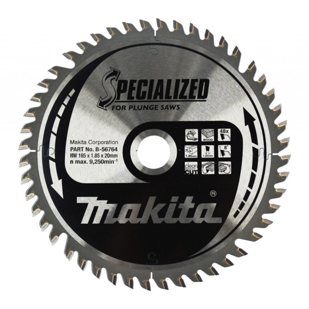 MAKITA Sagarblað plunge TCT 165 x 20 mm - 48T - Viður (Rafhlöðusög)