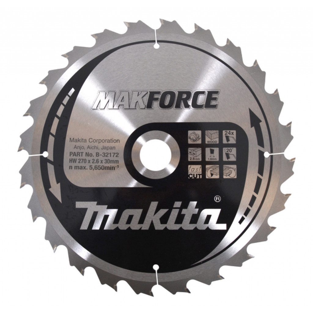MAKITA Sagarblað Makforce TCT 270 x 30 mm - 24 T - Viður