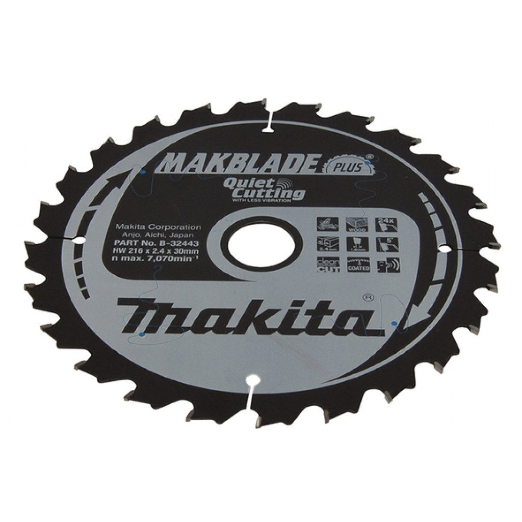 MAKITA Sagarblað Makblade Plus TCT 216 x 30 mm - 24 T - Viður (Quiet cutting)