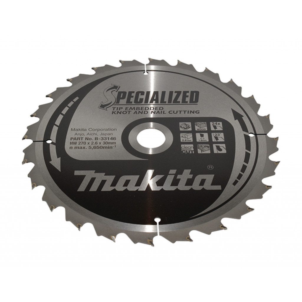 MAKITA Sagarblað Specialized TCT 270 x 30 mm - 24 T - Viður og Naglar