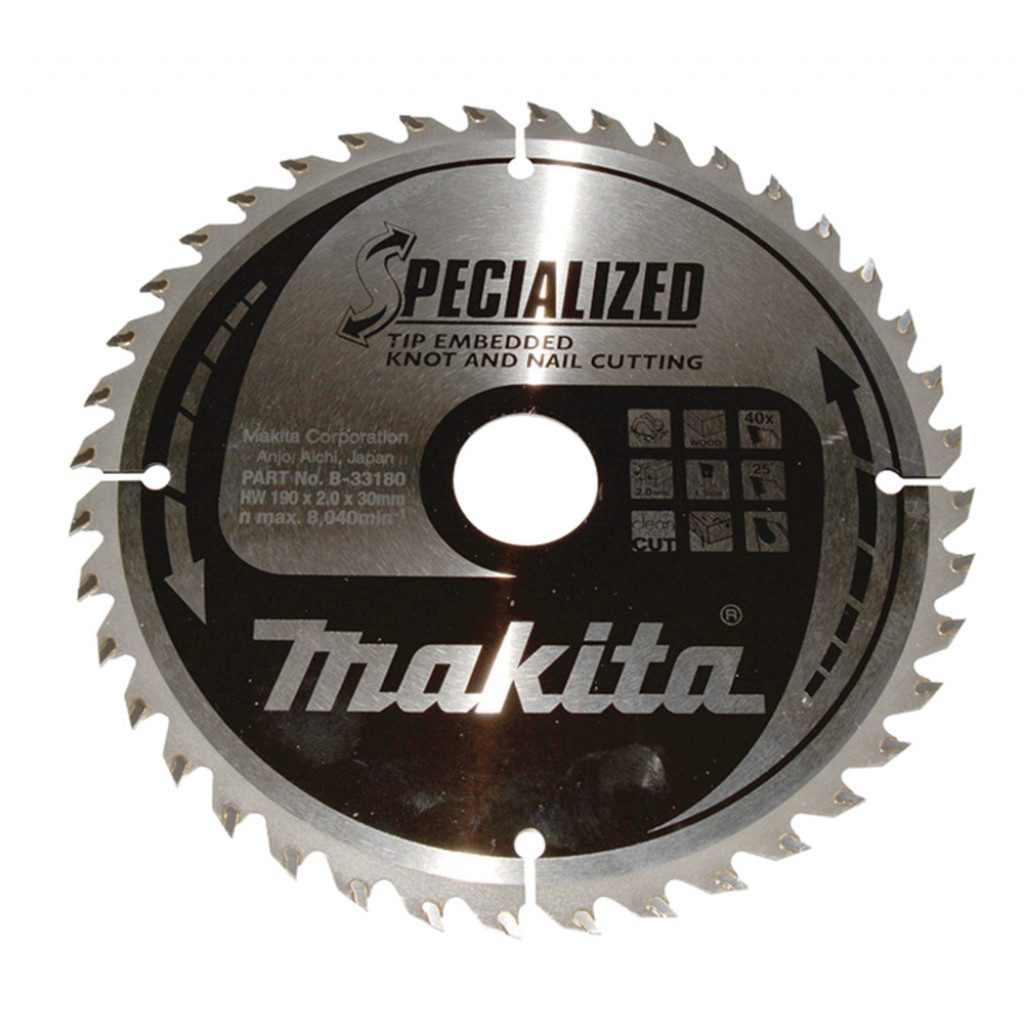 MAKITA Sagarblað Specialized TCT 190 x 30 mm - 40 T - Viður og Naglar