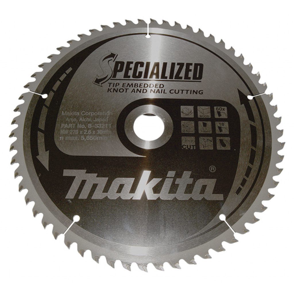 MAKITA Sagarblað Specialized TCT 270 x 30 mm - 60 T - Viður og Naglar