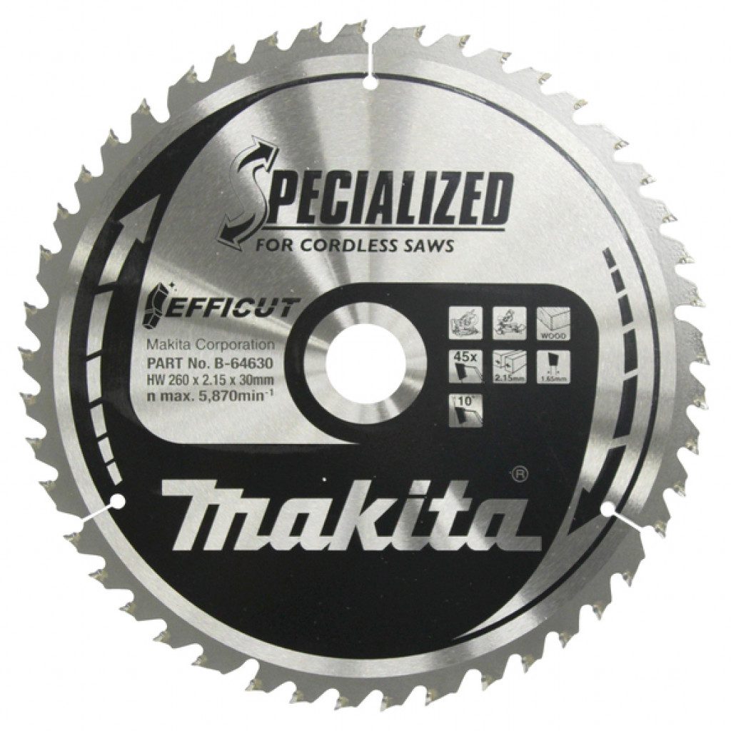 MAKITA Sagarblað Efficut TCT 260 x 30 mm - 45 T - Viður