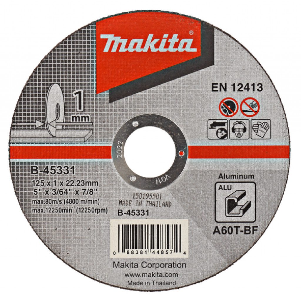 MAKITA Skurðarskífa 125x1,0x22,23mm Ál