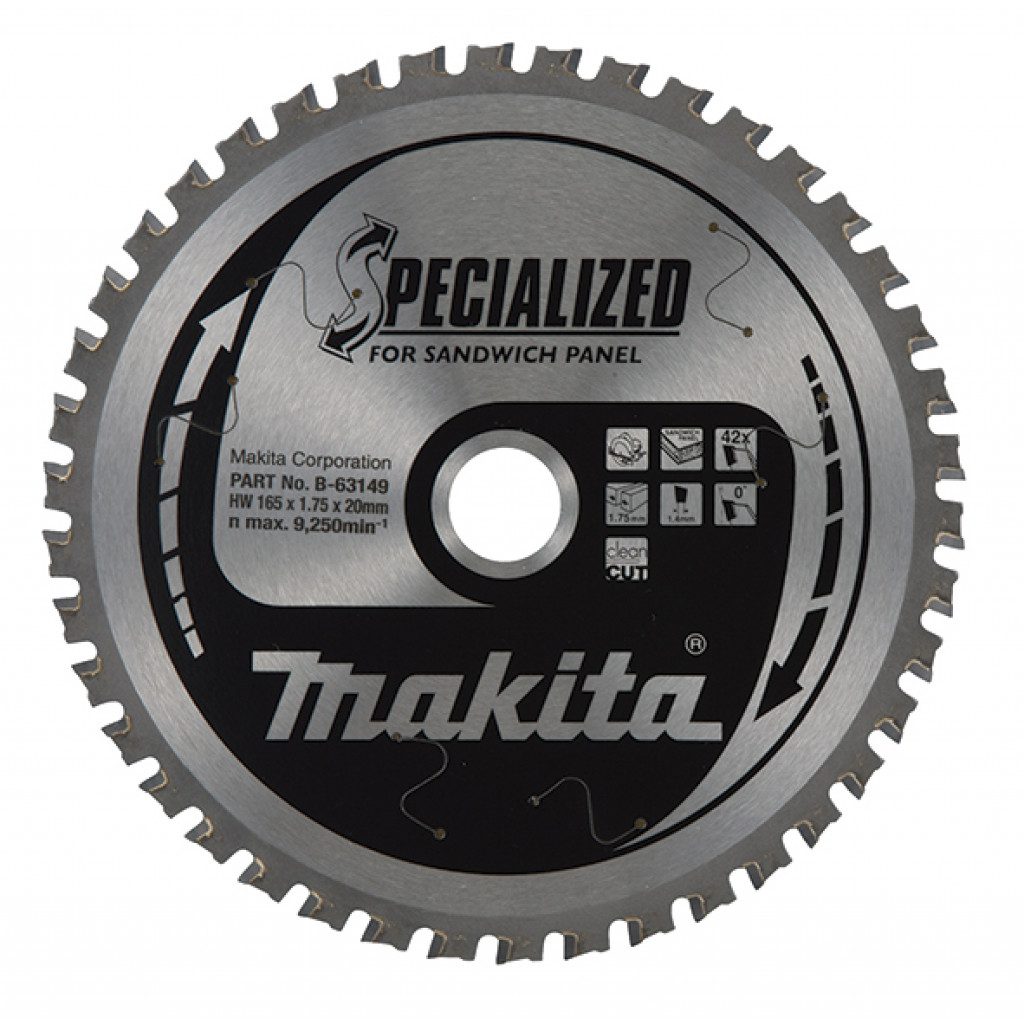 MAKITA Sagarblað Specialized TCT 165 x 20 mm - 42T - Yleiningar (Sandwich Panel)