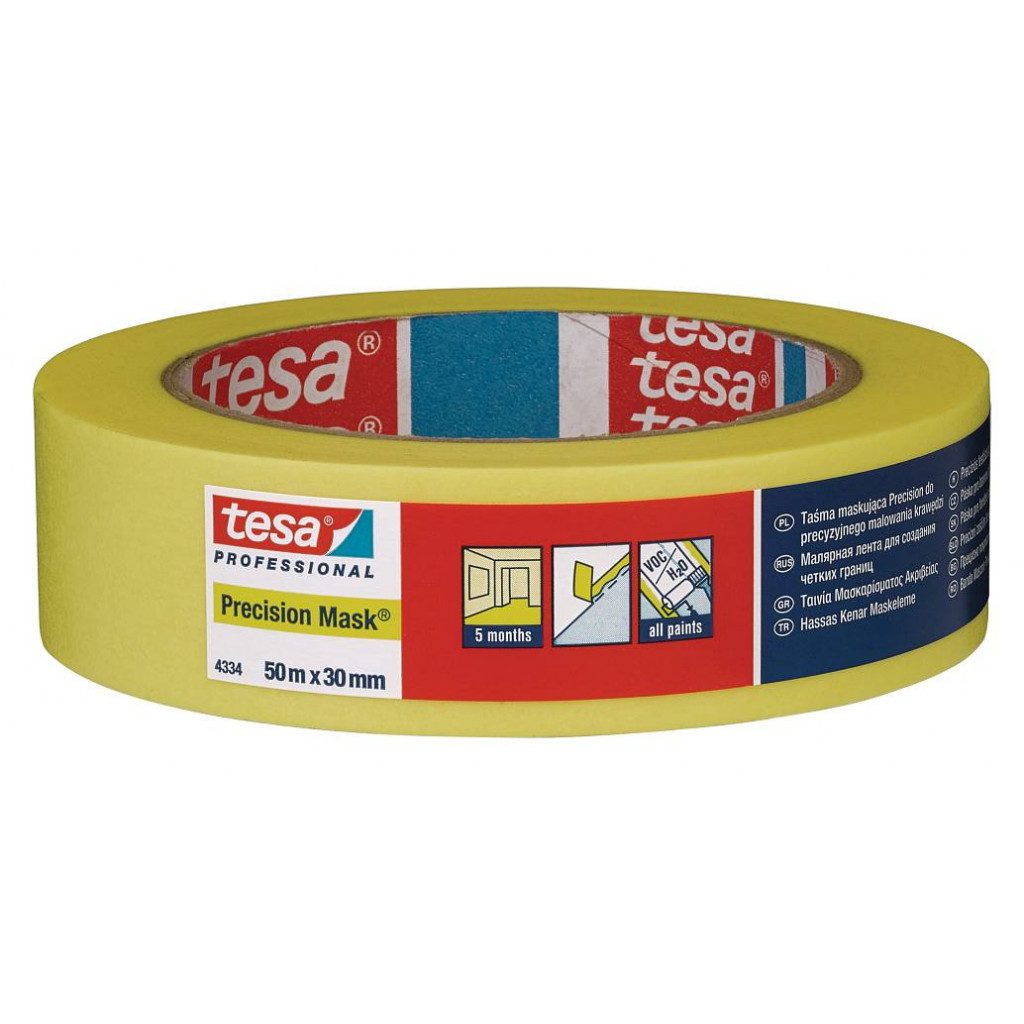 TESA Málningarlímband nákvæmt (Precision Mask) 30mm x 50m GULT