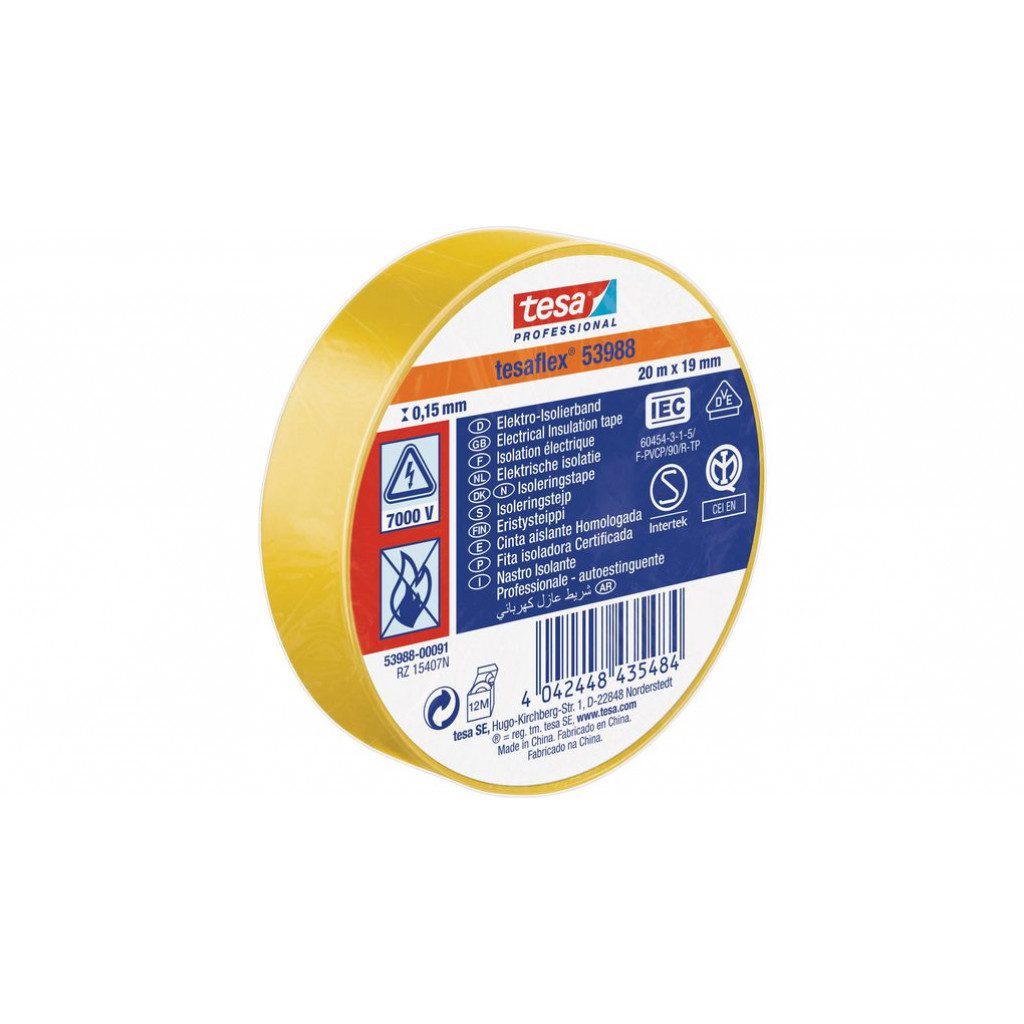 TESA Einangrunarlímband 20m x 19mm (539884) Gult