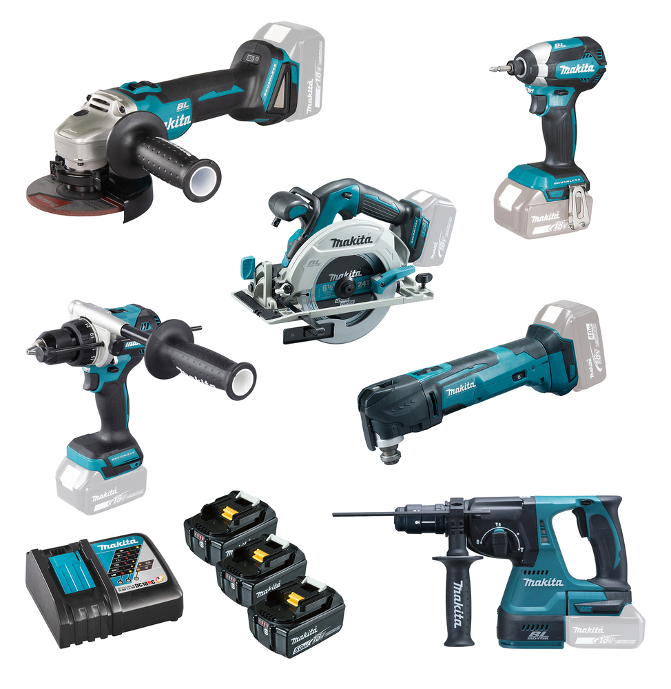 MAKITA 18V 6stk TILBOÐS Sett