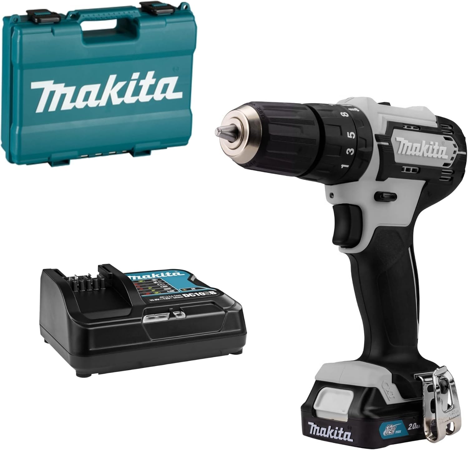 MAKITA Höggborvél 12V 2Ah X 1 - Hvít