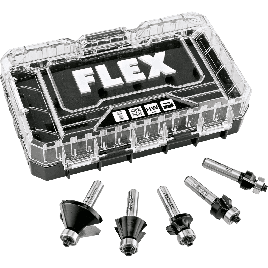 FLEX Fræsitannasett 8mm Brúnir og fösun með legu 5stk